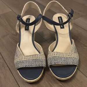 Navy and Cream Espadrille Sandals